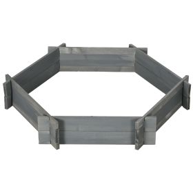 39" x 36" Screwless Raised Garden Bed, Hexagon Planter Box for Outdoor Plants, Vegetables, Flowers, Herbs, Gray