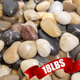 18 lbs River Rocks Pebbles 1.6-2.4 Inch Polished Decorative Stones Natural Pebbles for Plants, Aquarium Gravel, Vase Fillers
