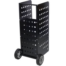 Firewood Cart Fireplace Log Rolling Cart Wood Rack Outdoor Rolling Cart (Option: Black)
