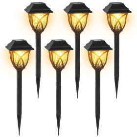 6Pack Solar Powered Stake Light Outdoor Decorative Landscape Lamp IP45 Waterproof Auto On Off Outdoor Light for Pathway Garden Yard Patio (Quantity: 6Pcs)